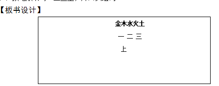 2018上半年小學語文教師資格證面試真題及答案：金木水火土板書設計