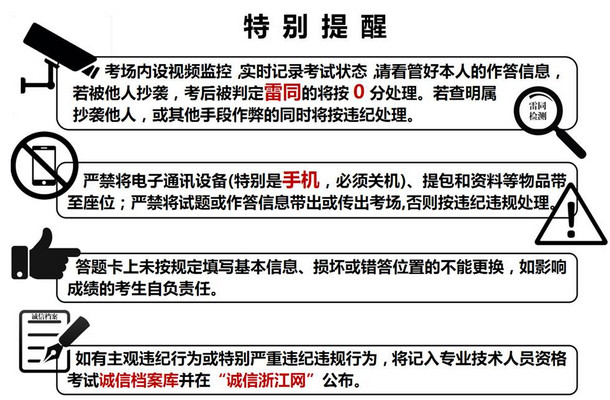 2018年溫州二建考試注意事項