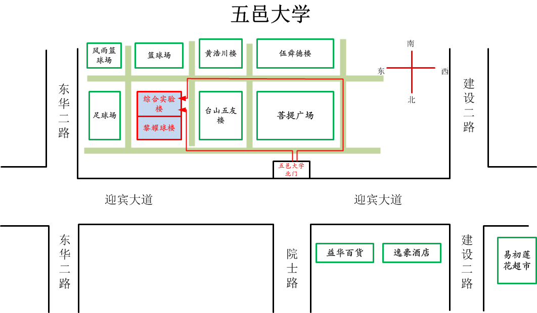 江門五邑大學(xué)考點地圖