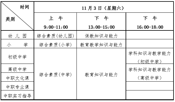 湖北教師資格證考試具體時(shí)間安排