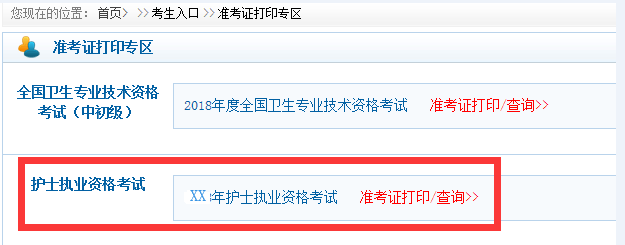 護(hù)士資格證準(zhǔn)考證打印辦法